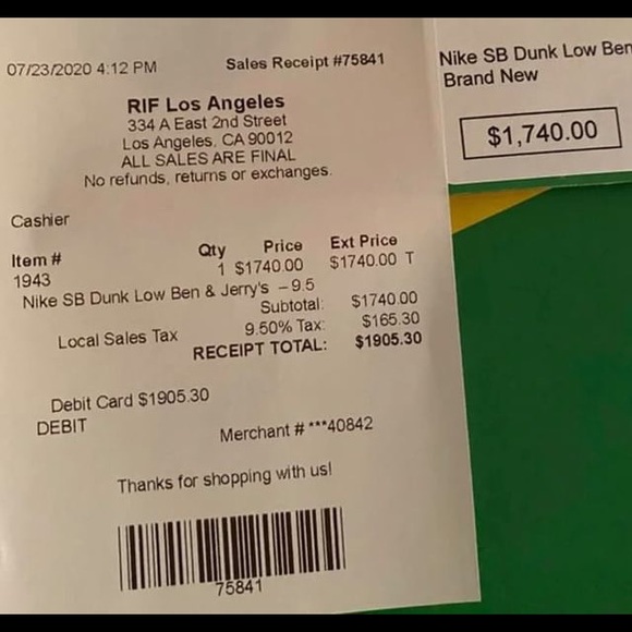 Ben & Jerry’s x Dunks low SB ‘Chunky Dunky’ Used - Picture 11 of 11